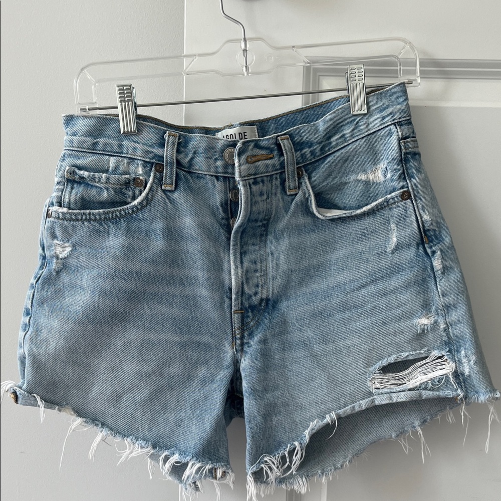 AGOLDE distressed denim shorts